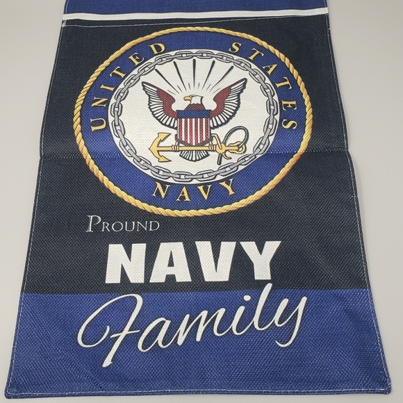 Navy Proudly Family Garden Flag - Picture 8 of 8
